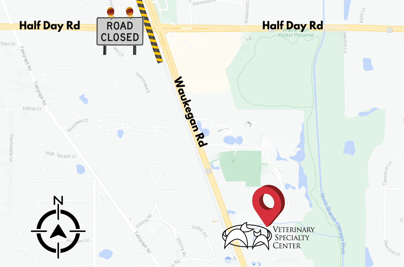 Half Day Road/Route 22 Road Closure Veterinary Specialty Center