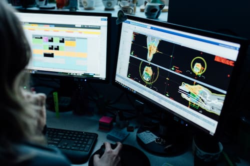 close up of vet's computer screen during radiation oncology at VSC